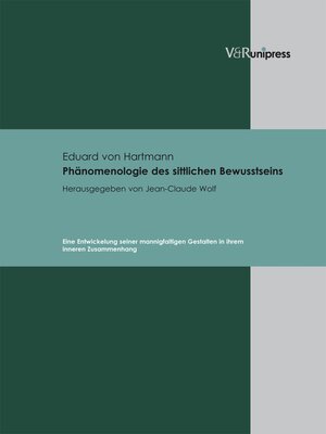 cover image of Phänomenologie des sittlichen Bewusstseins